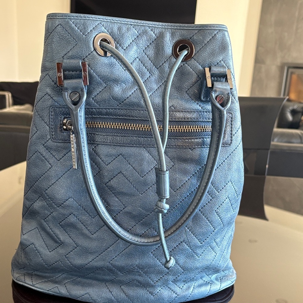 Tory Burch, Norah Blue, drawstring bag.